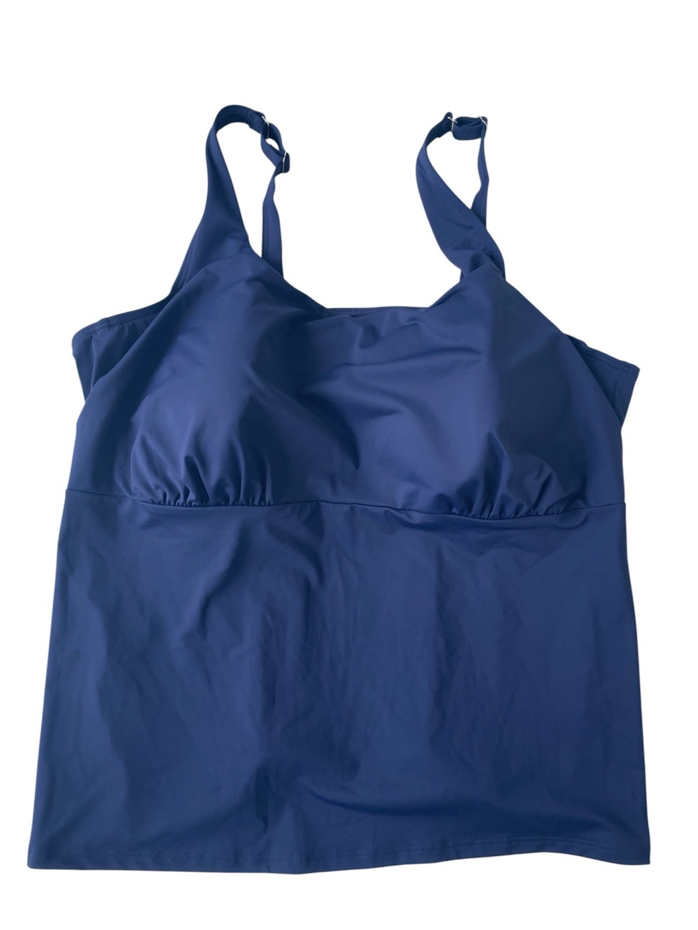 Lands' End Square Neck Underwire Tankini Swim Top Women 24W/DD Adjustable NWT